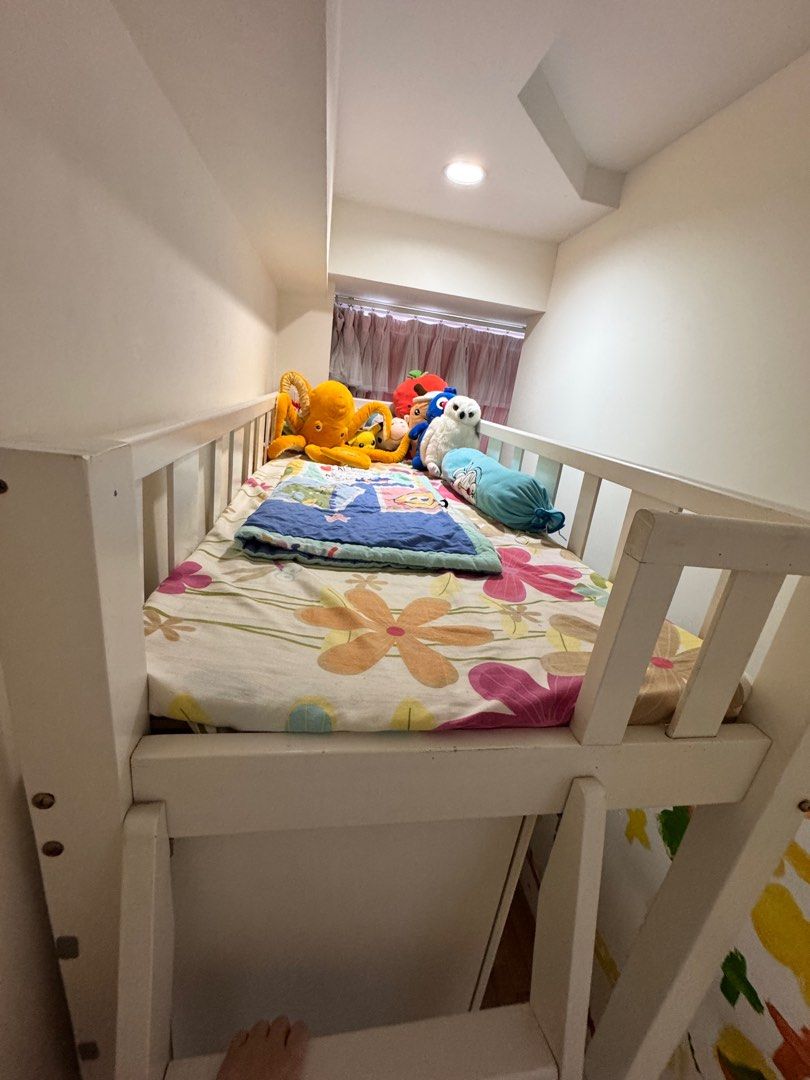 Bunk Bed (Category: Bed Frames & Mattresses) located in Singapore. Submitted by dearmushroom (Listing ID 1348862113, Image 3). Description: Self collection at Toa Payoh. Fast deal. House moving clearance. 0.8mx1.9m With staircase, bed frame and wardrobe. Suitable for childcare and primary kids. .