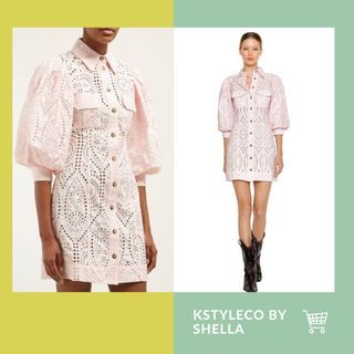 GANNI BRODERIE EYELET DRESS