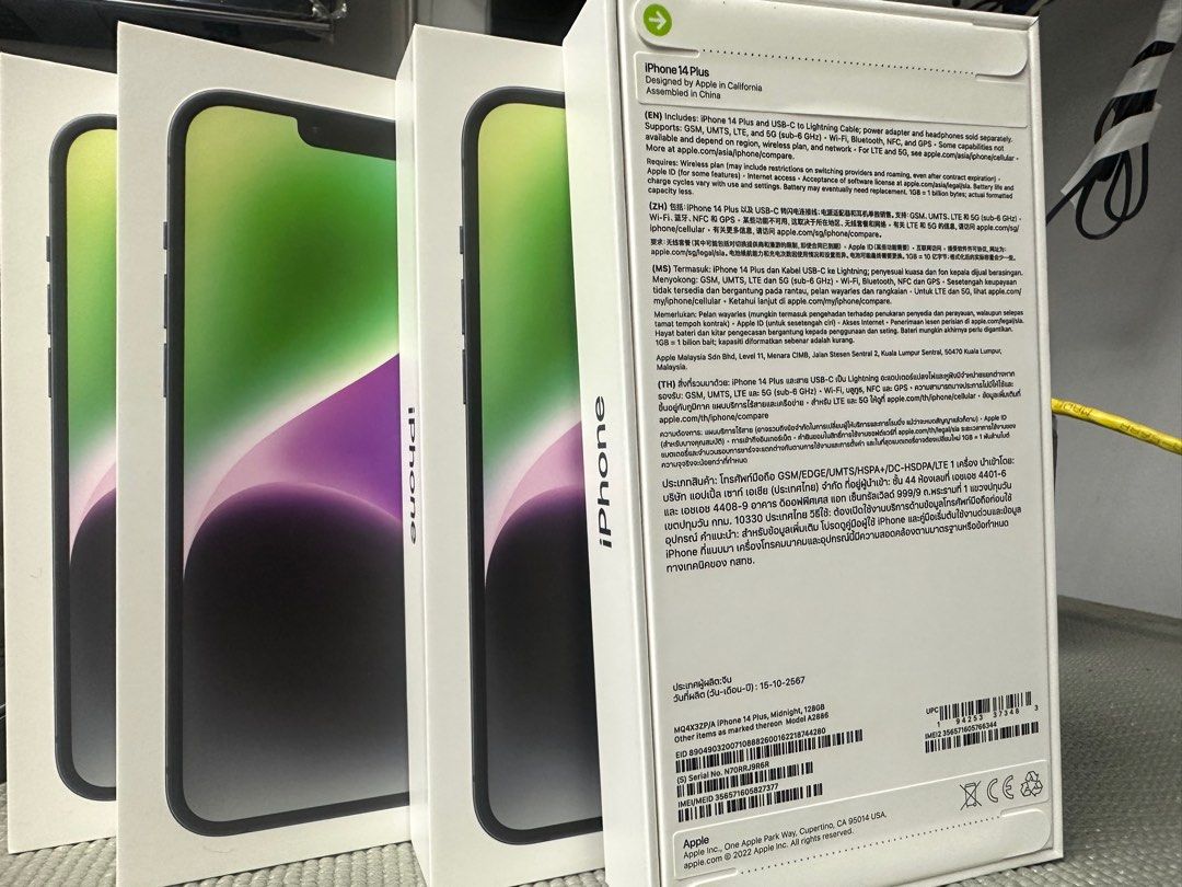 Iphone 14 Plus 128 Gb Openline NTC Brandnew (Category: iPhone 14 Series) located in Quezon City. Submitted by legitgadgetforless (Listing ID 1348887227, Image 2). Description: Brandnew & Sealed Iphone 14 Plus 128gb Openline with one year Apple warranty. Ntc approved unit. ⭕️⭕️MOP : Bank transfer or Cash RESELLER’s are most Welcome. ✅Cod within Metro Manila and NCR+ ( Same day deliver ) ✅Meet ups on my desired place • Sm Megamall • Sm Makati •Sm S