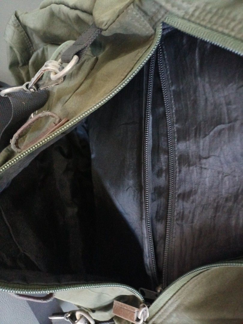 Ladies Bag (Category: Backpacks) located in Paranaque City. Submitted by 27rcd (Listing ID 1348865213, Image 1). Description: Decluttering personal used Fatigue color 14"hx16"L Issue : strap see pic and needs cleaning..