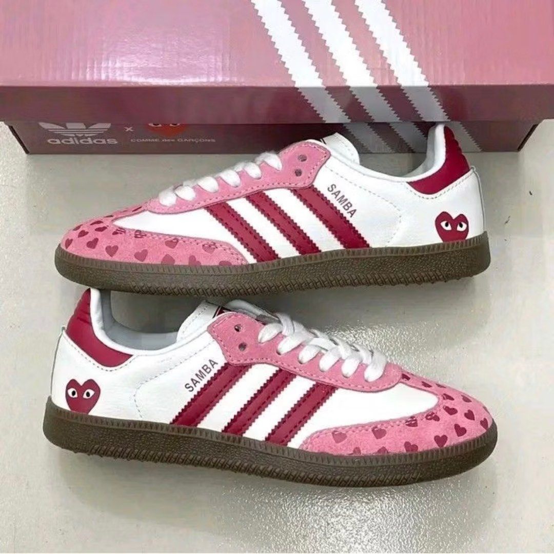 Samba Adidas x Play Heart, Women's Fashion, Footwear, Sneakers on Carousell