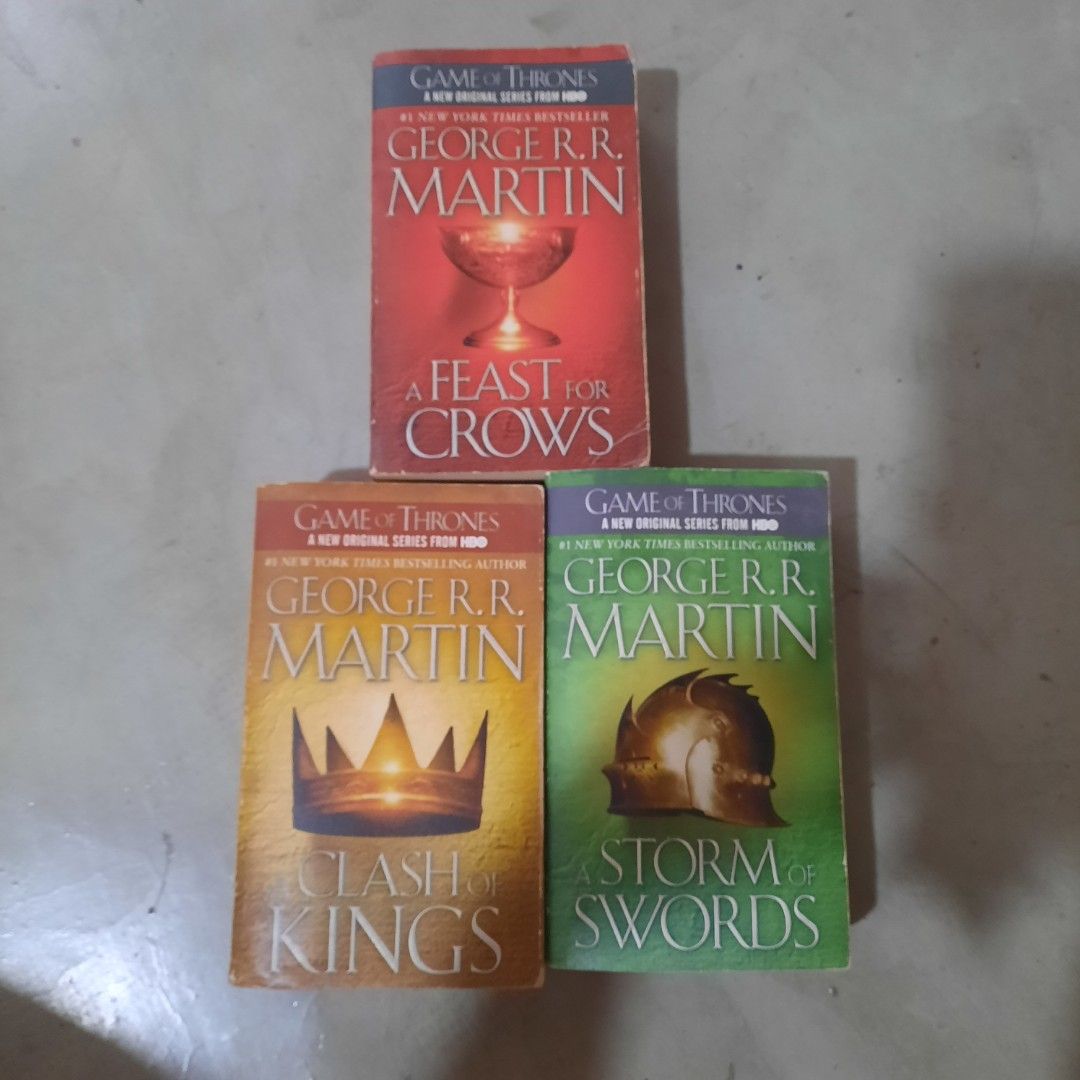 SET! Game of Thrones book 5-7 (Category: Storybooks) located in Paranaque City. Submitted by liagalleria (Listing ID 1348885978, Image 1). Description: Each book is 250 buy as a set for 500 message for more pictures.