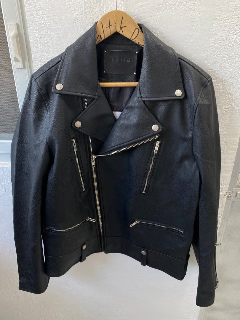 Authentic Dress Volume Biker Leather Jacket for Men's, M dimes 20.4 X 25.4,  Men's Fashion, Coats, Jackets and Outerwear on Carousell