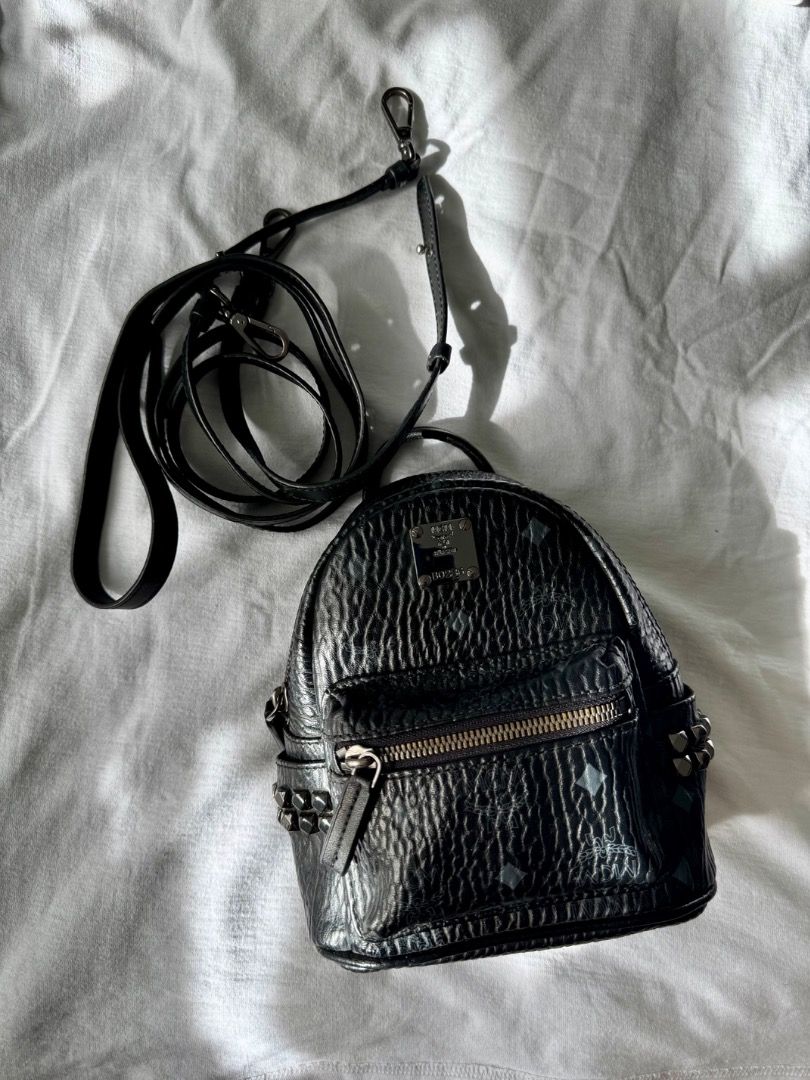 Authentic Mcm Bebe Boo Mini Backpack in Visetos black, Luxury, Bags ...