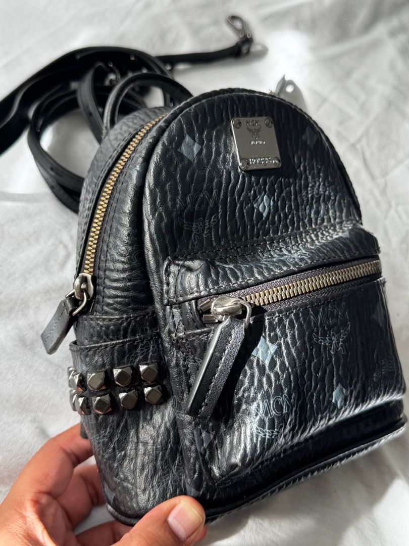 Authentic Mcm Bebe Boo Mini Backpack in Visetos black, Luxury, Bags ...