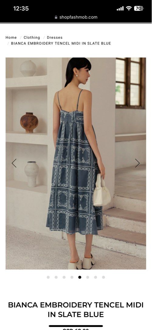 BIANCA EMBROIDERY TENCEL MIDI IN SLATE BLUE size S Fashmob (Category: Dresses) located in Singapore. Submitted by acandaestory (Listing ID 1349042517, Image 5). Description: Size s sold out on site and not on back order.