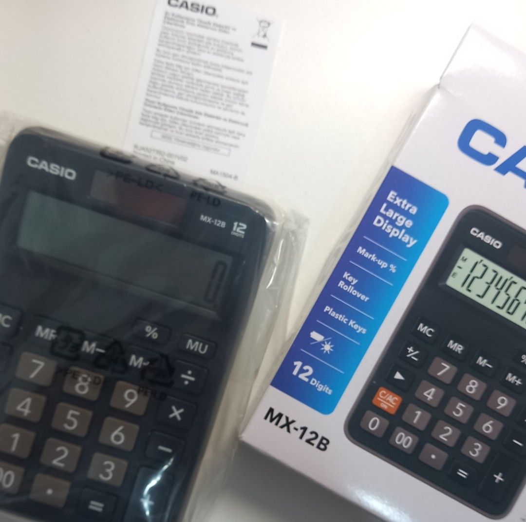 Casio MX12B Desktop Basic Calculator (Category: Office & Business Technology) located in Legazpi City. Submitted by hewhodeclutters (Listing ID 1349008271, Image 3). Description: Casio MX12B Desktop Basic Calculator P 450 (Bought for P 489) Condition: Brand new RFS: Spare Calculator for CPALE Shipping Nationwide via J&T Location: Legazpi City.