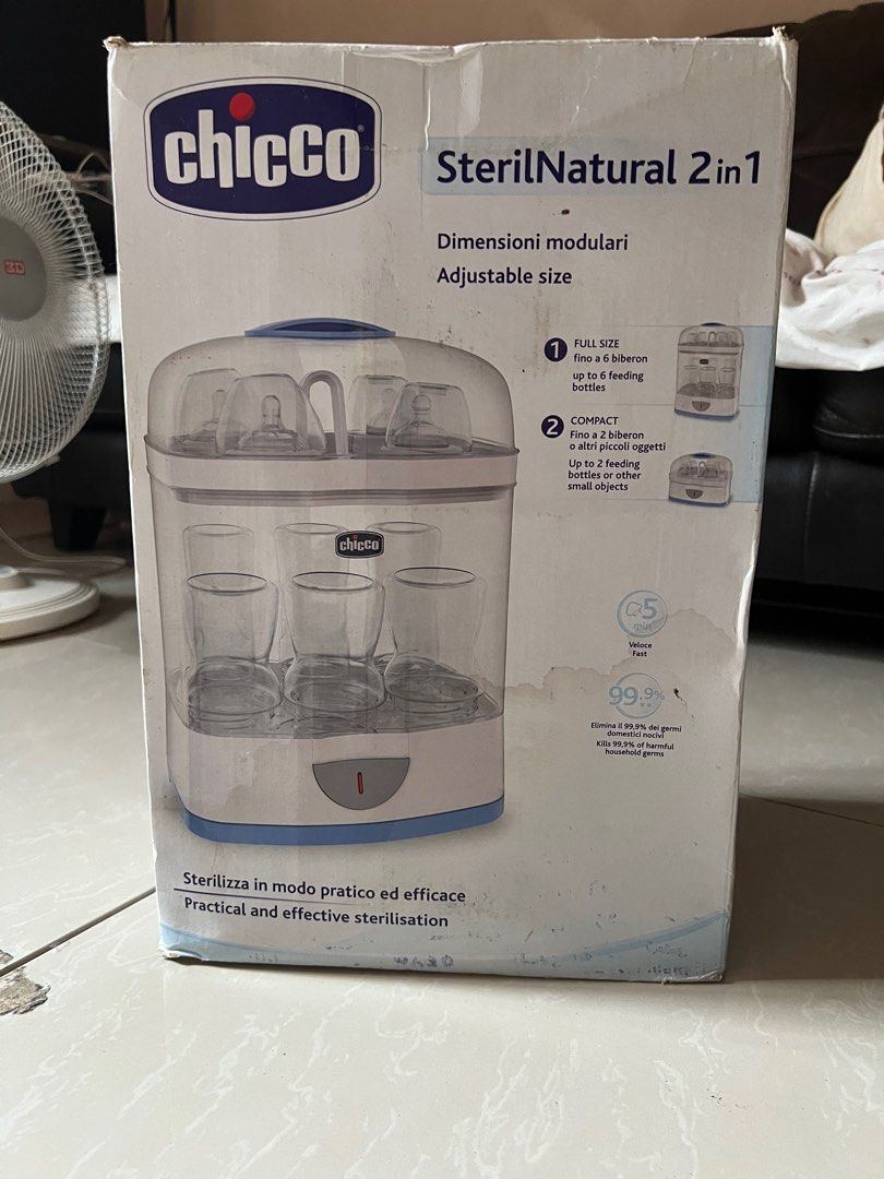 Chicco SterilNatural 2in1 Sterilizer (Category: Breastfeeding & Bottle Feeding) located in Manila. Submitted by cnmrll_ (Listing ID 1349142851, Image 1). Description: Chicco SterilNatural 2in1 Sterilizer - can do meetups around Las Piñas City - MOP: Gcash || MOD: Lalamove.
