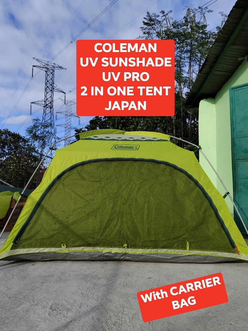 COLEMAN SCREENSHADE UV PRO BRAND JAPAN IMPORTED 2 IN 1 TENT, Sports ...