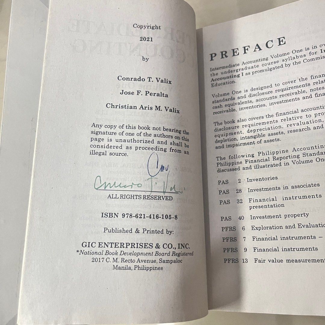 Intermediate Accounting 1 (Category: Textbooks) located in Manila. Submitted by blootoosh (Listing ID 1349077368, Image 2). Description: Intermediate Accounting 1 2021 ed Valix Peralta authentic with sign ❣️for BSA undergrad ❣️ negotiable will give discount for multiple purchase! 🏷️‼️.