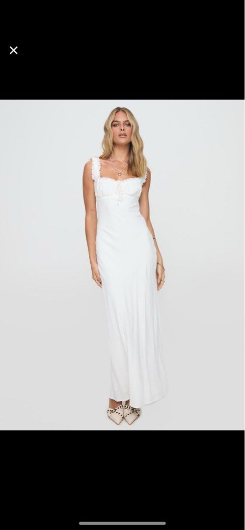open lace back dress Lillette Maxi Dress | White | Womens main image 1