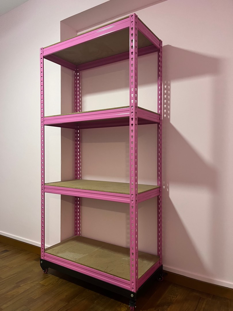 Pink Metal Boltless Rack (Moveable), Furniture & Home Living, Furniture ...