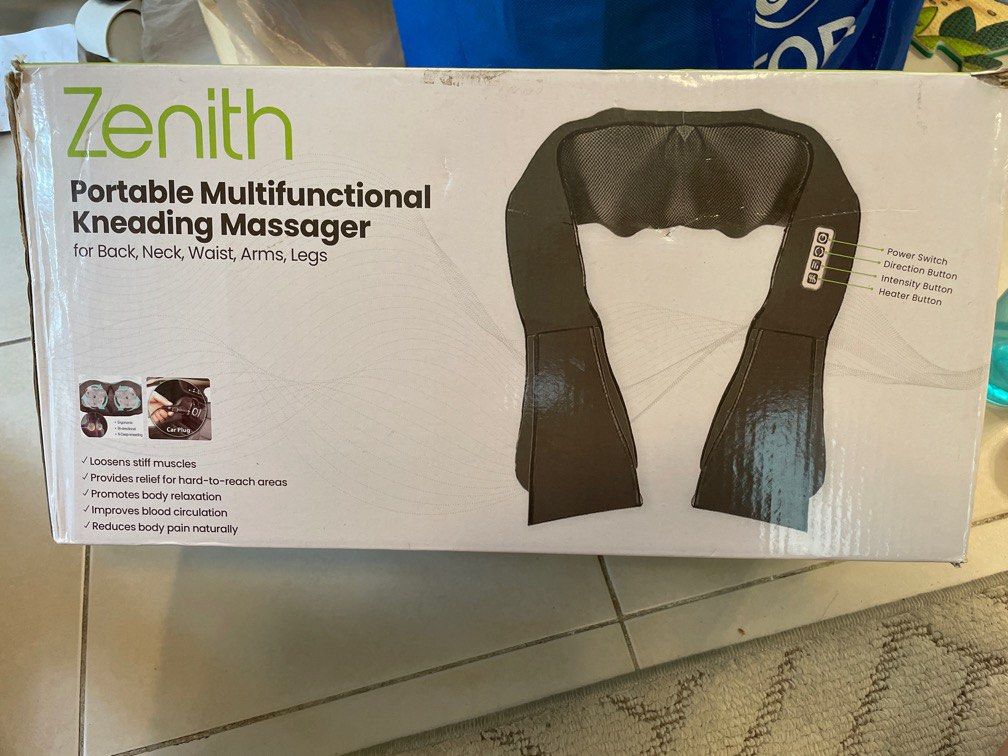 Portable Multifunctional Kneading Massager (Category: Massage Devices) located in Pasig City. Submitted by alenatw (Listing ID 1349085316, Image 1). Description: Brand: Zenith Portable Multifunctional Kneading Massager for back, neck, waist, arms, legs Condition: Mint condition, complete parts.