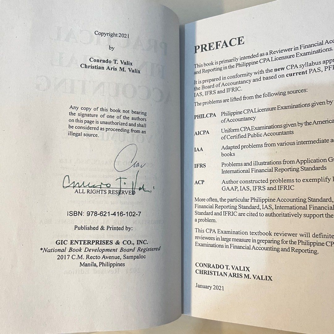 Practical Financial Accounting Volume 1 (Category: Textbooks) located in Manila. Submitted by blootoosh (Listing ID 1349077612, Image 2). Description: Practical Financial Accounting Volume 1 Valix 2021 ed authentic with sign ❣️for BSA undergrad ❣️ negotiable will give discount for multiple purchase! 🏷️‼️.