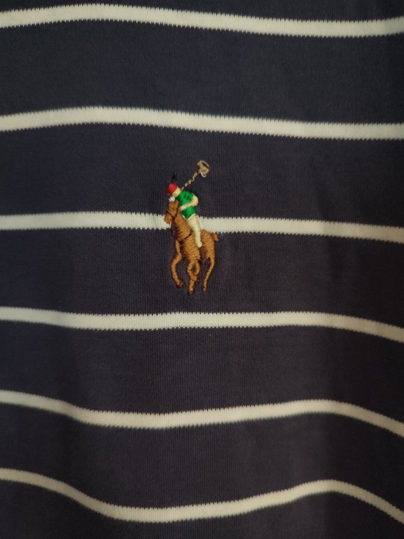 Ralph Lauren Stripe Polo Shirt (Category: Tshirts & Polo Shirts ) located in Quezon City. Submitted by zidthrifts (Listing ID 1349076680, Image 3). Description: Size M Stripe Polo Shirt 21x27 dimes.
