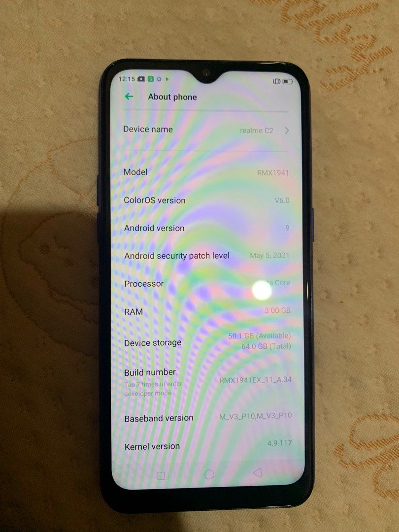 Realme C2 (Category: Realme) located in Malabon City. Submitted by annearcega (Listing ID 1349137600, Image 3). Description: Realme C2 3GB RAM 64GB May konting dents but goods and smooth pa rin Girl user kaya walang basag ang screen RFS: Natatambak lang Message me privately! .
