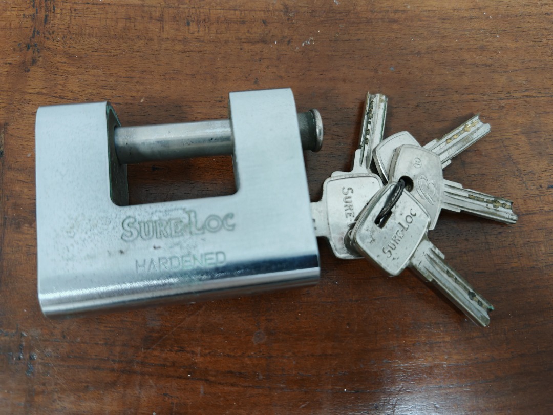 SureLoc Hardened Gate Door Lock, Furniture & Home Living, Security ...