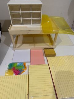 (Take All) Stationary Set, Desk Organizer, Note Pads, Bookmarks, Yellow Pad