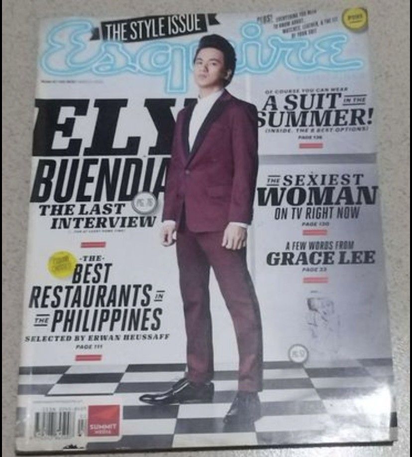 Various ESQUIRE Magazines for Sale! (Category: Magazines) located in Manila. Submitted by 444bar (Listing ID 1349027833, Image 1). Description: Esquire covers: 1. Heart E. & Solenn H. - P250 each >>> LP P150 each 2. Ely Buendia of Eraserheads - P1,200 >> LP P850 All are the Last Price! *MOP - GCash *MOD - Lalamove only surebuyers will be entertained no cancellation after payment.