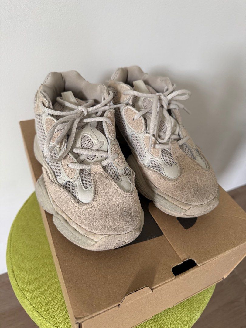 Adidas Yeezy 500 - Blush (Category: Sneakers) located in Quezon City. Submitted by smallpetite (Listing ID 1349203930, Image 3). Description: Size 5 1/2 Very comfy shoes, just needs cleaning Selling low - decluttering.