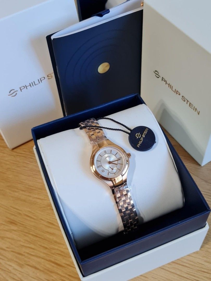 Authentic Philip Stein Watch (Category: Women's Watches) located in Manila. Submitted by nhelnhelly (Listing ID 1349315109, Image 3). Description: SALE‼️‼️‼️💎💎💎 ON HAND PH 💎💎💎 💯% AUTHENTIC PHILIP STEIN Classic Round Mini DIAMOND Rose Gold Tone Women's Watch BRAND NEW COMPLETE U.S. PACKAGE Model 44RGP-DRG-SSRGP 25,500 only if cash, free delivery 😉👍.