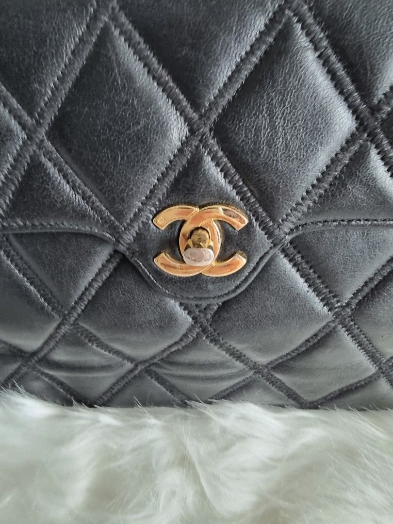 Chanel Lambskin Mini Square (vintage) (Category: Luxury Bags & Wallets) located in Manila. Submitted by facet.ornament (Listing ID 1349296900, Image 2). Description: Chanel vintage lambskin mini square flap shoulder / handbag Inside: Zipper Pocket x1Size(Inch)W 6.3 x H 5.5 x D 3.1 " Handle Drop: 6.7 "Size(cm)W 16.0 x H 14.0 x D 8.0 cm Handle Drop: 17.0 cm Color: Black Material: Lambskin leather Hardware: Gold Inclusions: Serial sticker / hologram