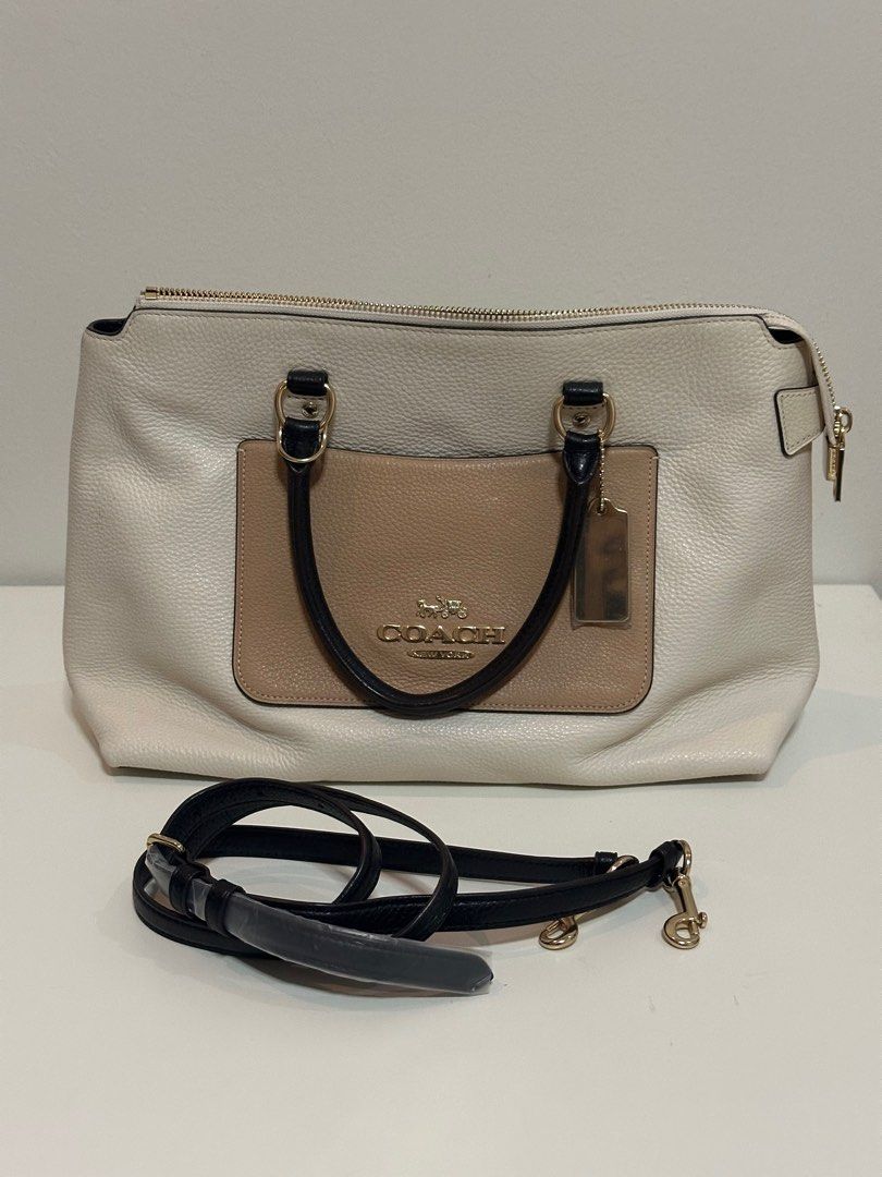 Coach Emma Satchel F73715 (Category: Luxury Bags & Wallets) located in Quezon City. Submitted by f.cleanup (Listing ID 1349270501, Image 1). Description: Coach Mini Emma Satchel F73715 - leather white beige - Never used, the tag inside has a scratch .