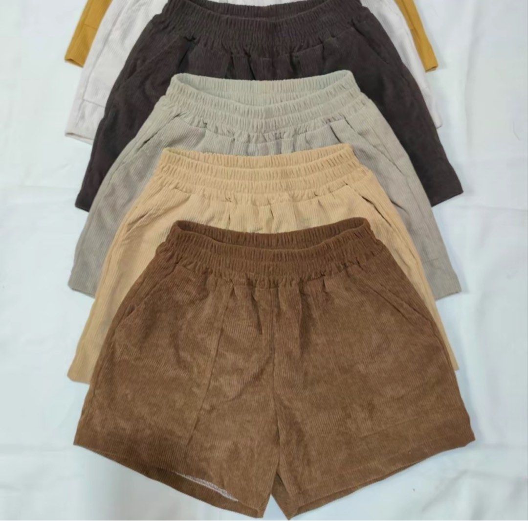 Corduroy Shorts High waisted with pockets (Category: Shorts) located in Manila. Submitted by rsr__ (Listing ID 1349327697, Image 1). Description: Brand new. Never been used Size 32-38 but stretchable Choco brown color available only.