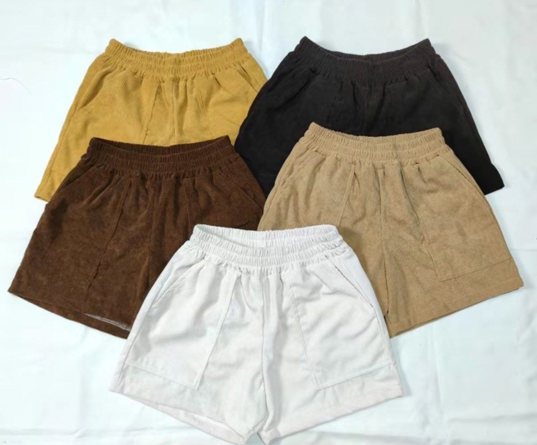 Corduroy Shorts High waisted with pockets (Category: Shorts) located in Manila. Submitted by rsr__ (Listing ID 1349327697, Image 3). Description: Brand new. Never been used Size 32-38 but stretchable Choco brown color available only.