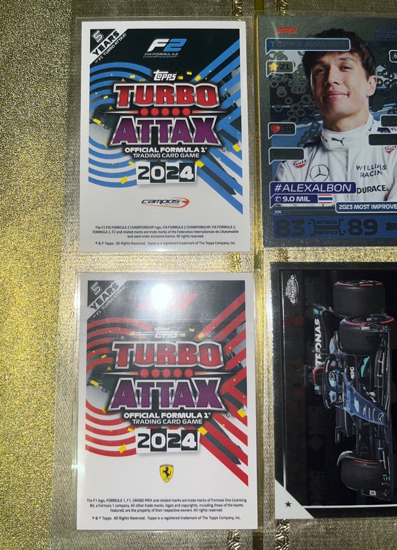 F1 Card Pack (contains 12 cards) (Category: Raw Singles) located in Valenzuela. Submitted by raiden019 (Listing ID 1349349495, Image 2). Description: *Cards shown above are just examples of what you may get from one pack Topps Official F1 Cards All in very good condition - protected by hard sleeves Each pack contains 12 randomly chosen cards (you may request for UP TO TWO drivers of your choice only, subject to availability) Price per pack is 250