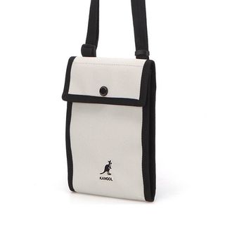 KANGOL Crossbody Bag, Multi-compartment Practical Style, Unisex, Beige64244631032962110