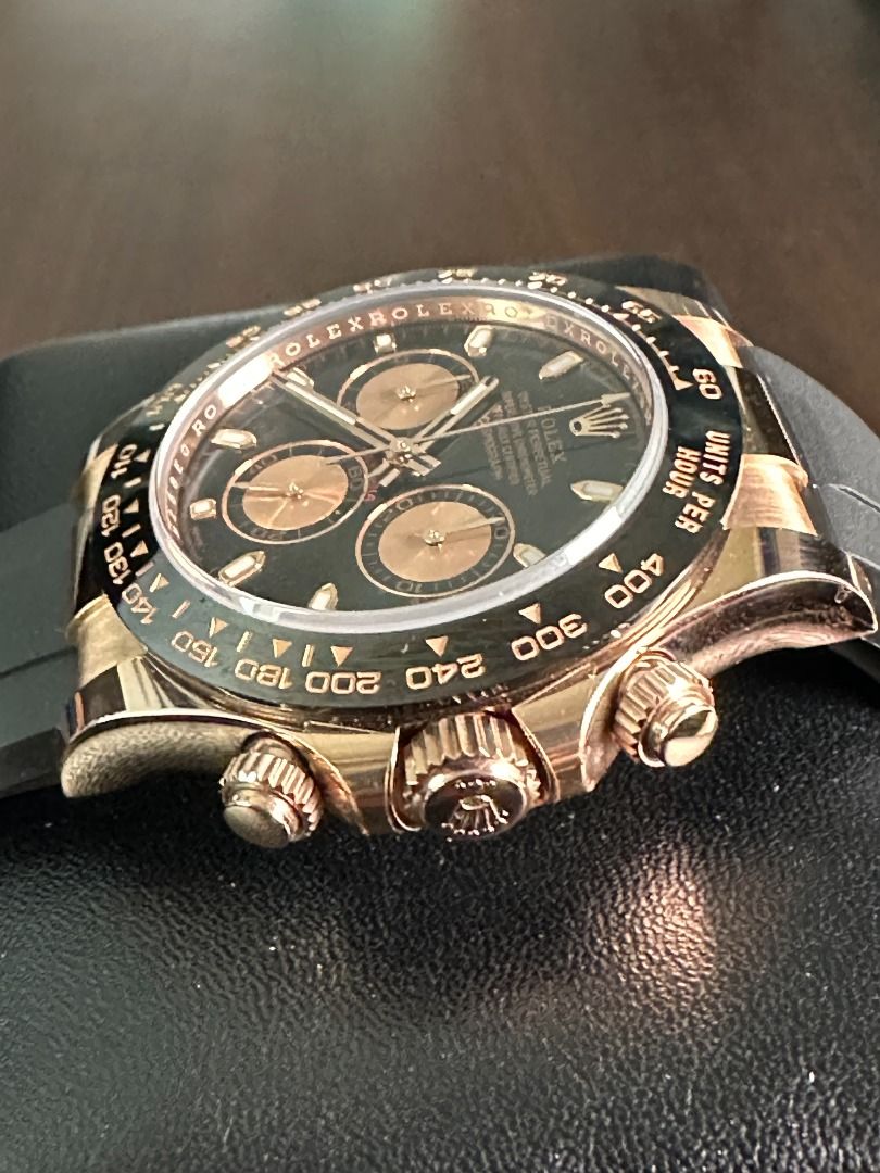 Rolex Cosmograph Daytona Oysterflex Ref. 116515LN (Category: Luxury Watches) located in Manila. Submitted by j3watches (Listing ID 1349330432, Image 3). Description: Everose Gold Black Dial Aug 2020 dated Box and papers Rating at 9.5/10 with minimal signs of wear Open to trades, value is fixed Follow us on IG @j3watches.