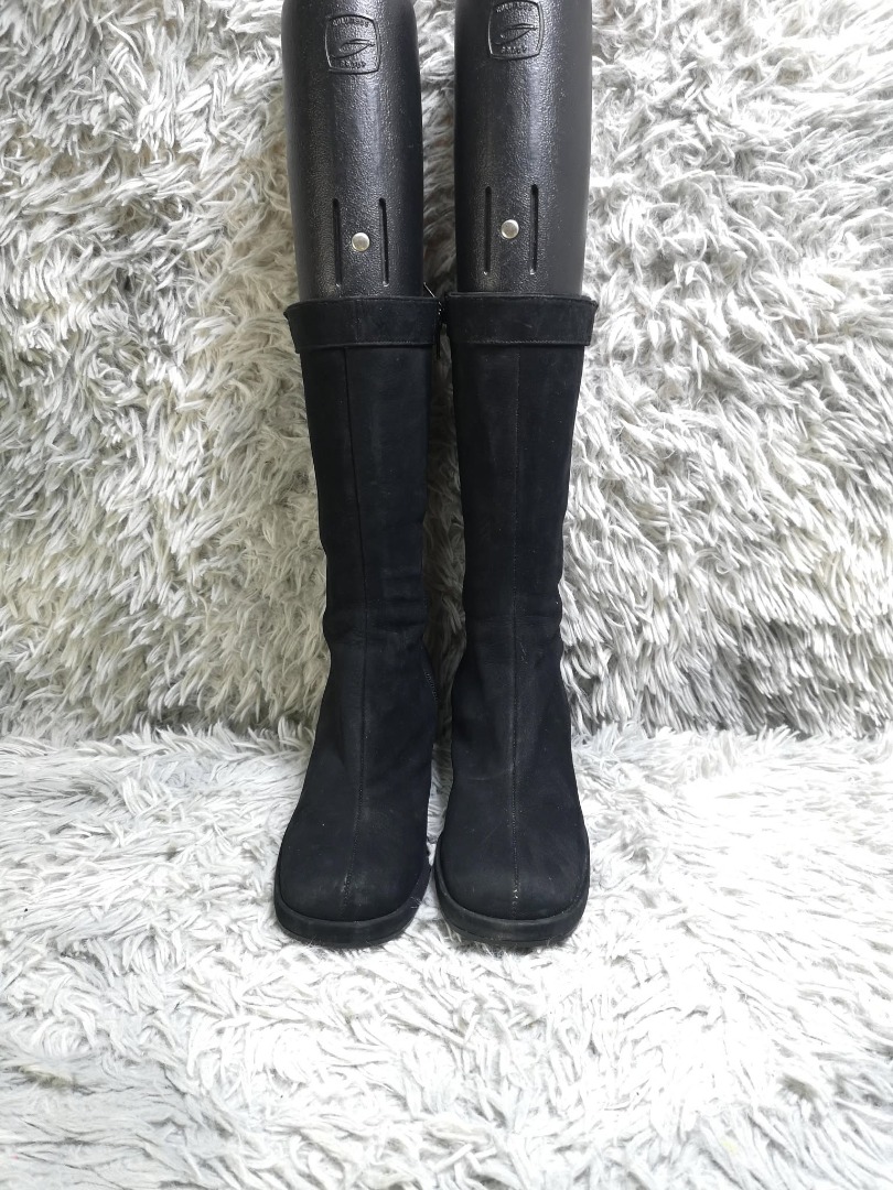 suede calf high boots