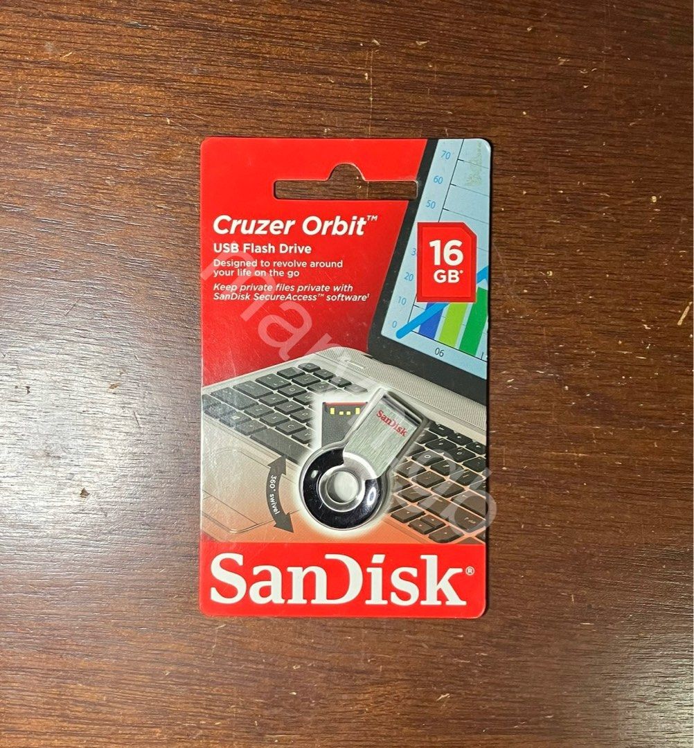 SANDISK 16GB USB (Category: Computer Parts) located in Cavite. Submitted by marvin.gb (Listing ID 1349300072, Image 1). Description: Authentic SanDisk Cruzer Orbit Rotating 16GB USB Pen Drive • Compact Swivel Design Offers Portability and Protection • High-Capacity Flash Drive Accommodates Large Media Files • Simple, Drag-and-Drop File Transfer • SanDisk SecureAccess Software Keeps Files Private • Backup and Store Files Online Note: • Additional 
