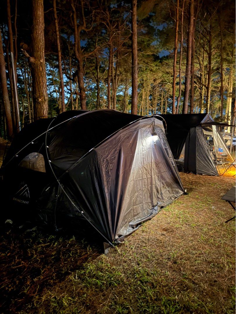 Shinecrave Half Dome Canopy Tent (Category: Hiking & Camping) located in San Fernando. Submitted by _prelovedbysflp (Listing ID 1349309687, Image 2). Description: Used 3x in Baguio. Inclusions: 1 groundsheet 2 walls silver pegs 1 mesh wall .
