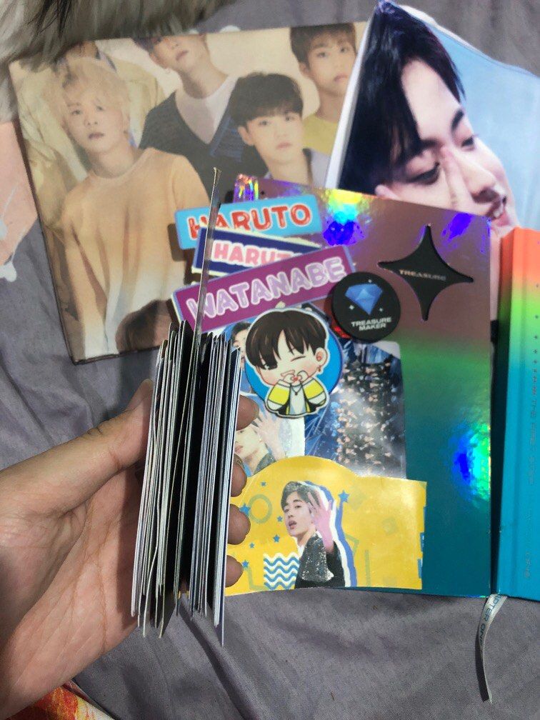 Treasure Haruto Bundle w/ 2 Chapter 1 Albums (Category: CDs & DVDs) located in Mandaluyong City. Submitted by piyuhtos (Listing ID 1349283623, Image 2). Description: Incl: 2 Treasure TFS Chap One albums Stickers Haruto slogan from noidea Haruto slogan Unofficial PCs.