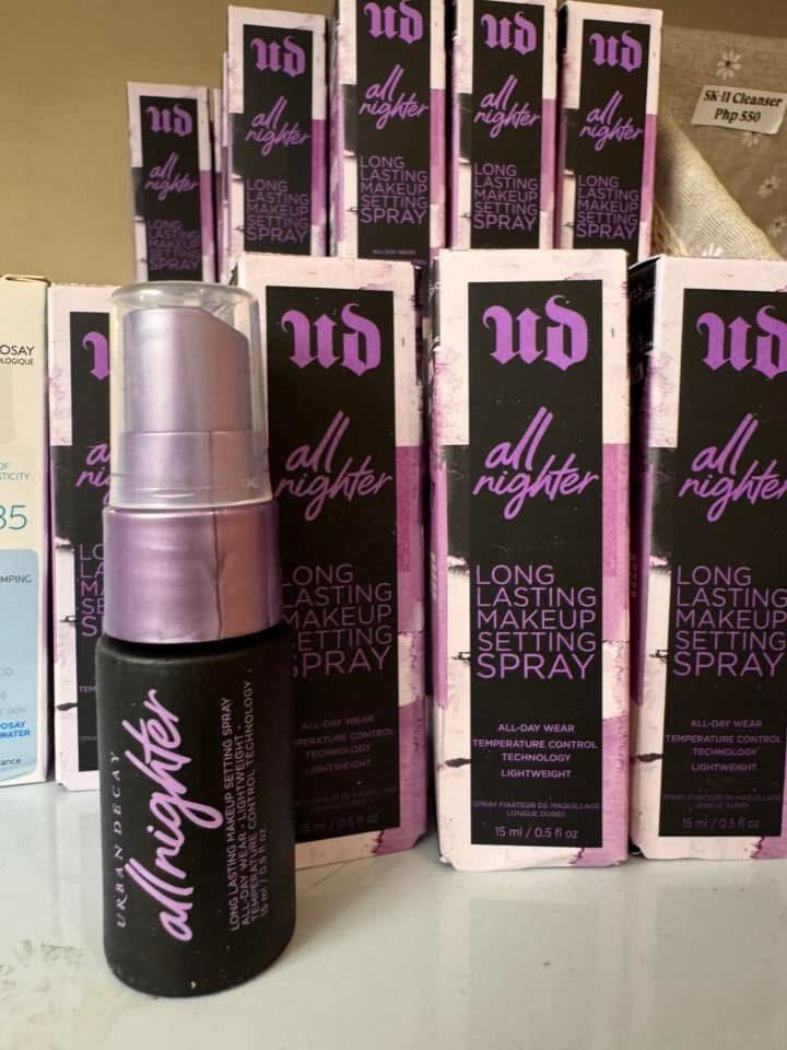Urban Decay Setting Spray (Category: Makeup) located in Imus. Submitted by diana2999 (Listing ID 1349320592, Image 1). Description: UD All Nighter Setting Spray Brand new 15ml .