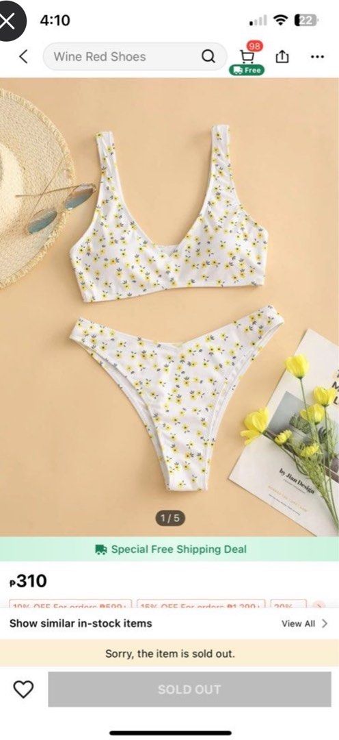 White Floral Swimsuit (Category: Bikinis & Swimsuits) located in Manila. Submitted by dzone.declutter (Listing ID 1347120727, Image 3). Description: Bought here in Carousell but a bit loose 😢 but this one’s cute.