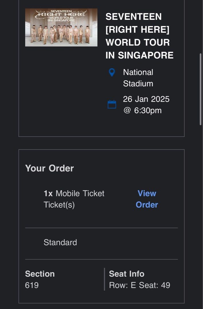 26 Jan 2025 SVT Seventeen [Right Here] World Tour in Singapore, Tickets ...