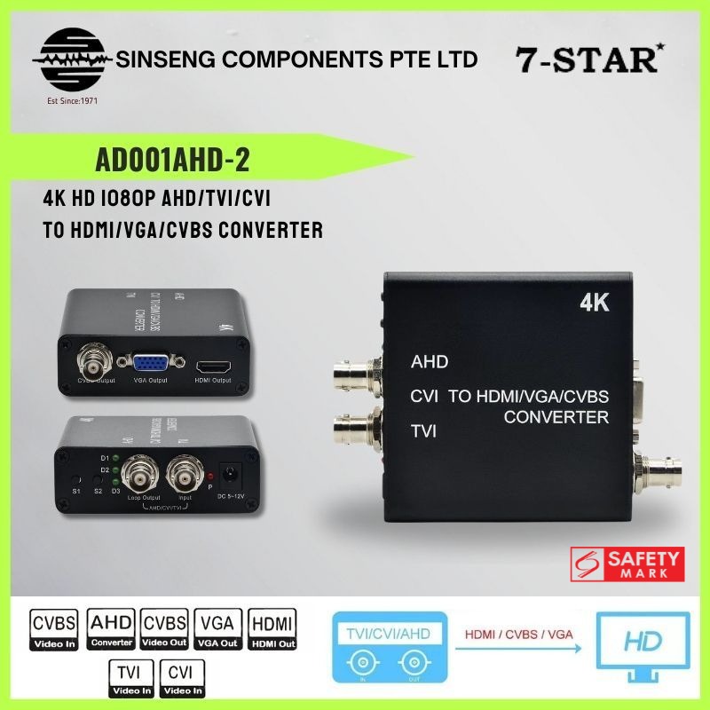 4K AHD/TVI/CVI to HDMI Converter/Adaptor w Safety Mark - Industrial ...