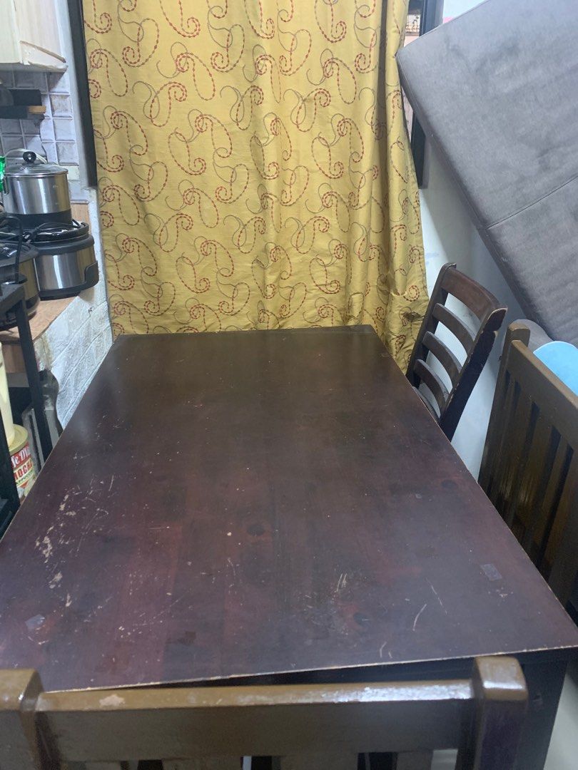 6 seater dining table with 3 chair only (Category: Other Kitchenware & Tableware) located in Manila. Submitted by vhrz2v8fxk04687 (Listing ID 1349471922, Image 3). Description: .