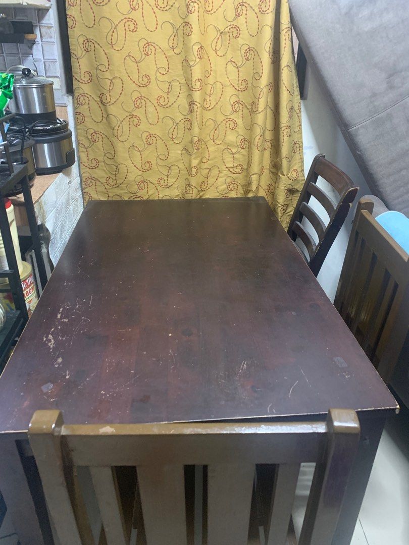 6 seater dining table with 3 chair only (Category: Other Kitchenware & Tableware) located in Manila. Submitted by vhrz2v8fxk04687 (Listing ID 1349471922, Image 2). Description: .