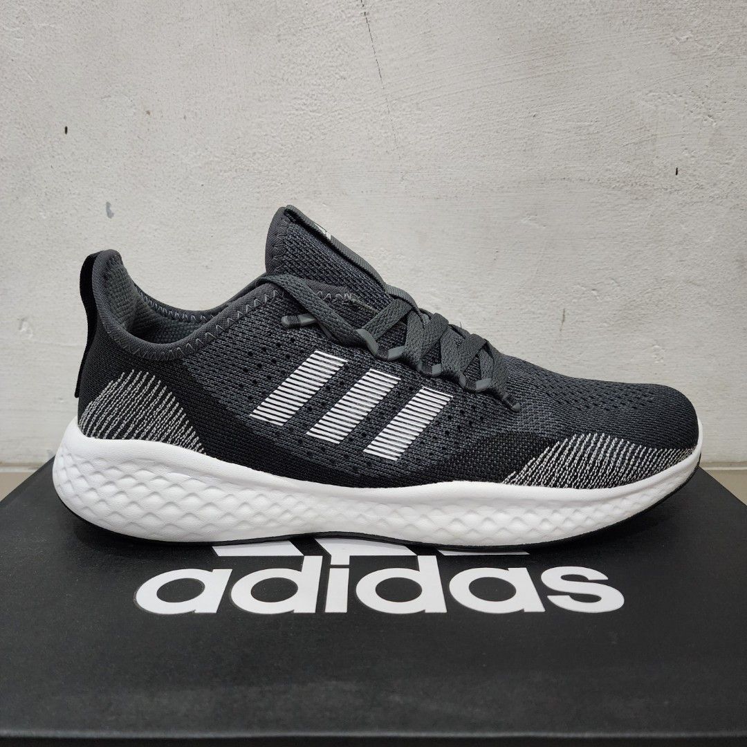 Adidas Fluid Flow 2.0 black grey Original BNIB no. 43, Fesyen Pria ...