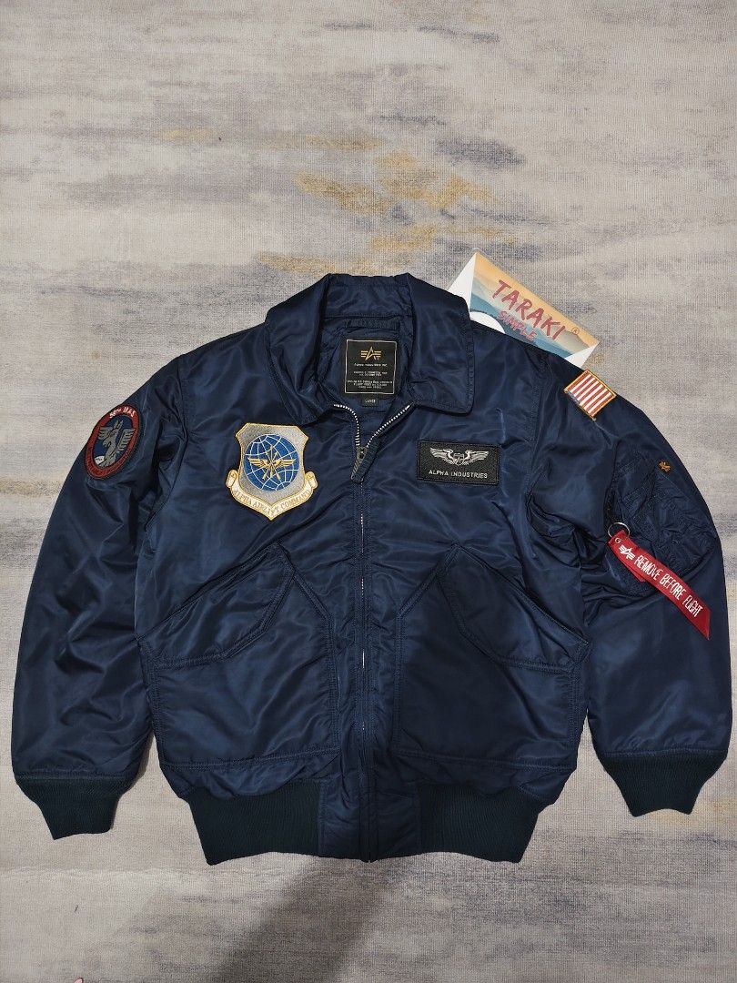 ALPHA JACKET FLYERS CWU BOMBER JACKET (Category: Coats, Jackets and Outerwear) located in Baguio. Submitted by igorotak.111.taraki.com (Listing ID 1349498100, Image 1). Description: FS ALPHA JACKET CWU FLYERS CWU BOMBER JACKET V.GOOD CONDI MILITARY SQUADRON PATCH ALPHA AIRLIFT COMMAND PATCH ALPHA LOGO PATCH USA FLAG PATCH NO ISSUES POGI NITO ♥️ L-25 W-22.5 L- ON TAG CAN FIT M-L CAN DO ASKING PRICE 8500 OR BEST OFFER.