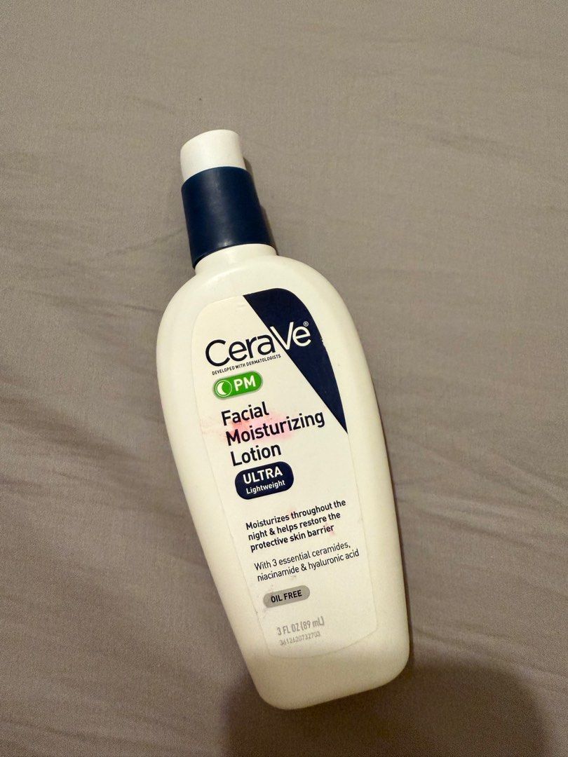 Cerave moisturizer (Category: Face Care) located in Manila. Submitted by beverlyduque (Listing ID 1349402483, Image 1). Description: Still full.