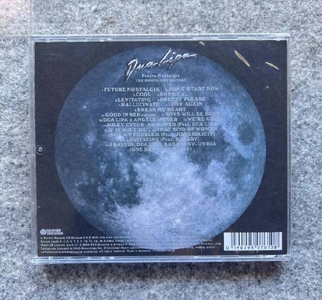 Future Nostalgia (The Moonlight Edition) - Dua Lipa CD (Category: CDs & DVDs) located in Dasmarinas. Submitted by ohsnaprecords (Listing ID 1349462410, Image 2). Description: Mode of Payment: Gcash Mode of Delivery: JNT/GGX Shoulder po ng buyer ang shipping fee. Interested? Dm me.