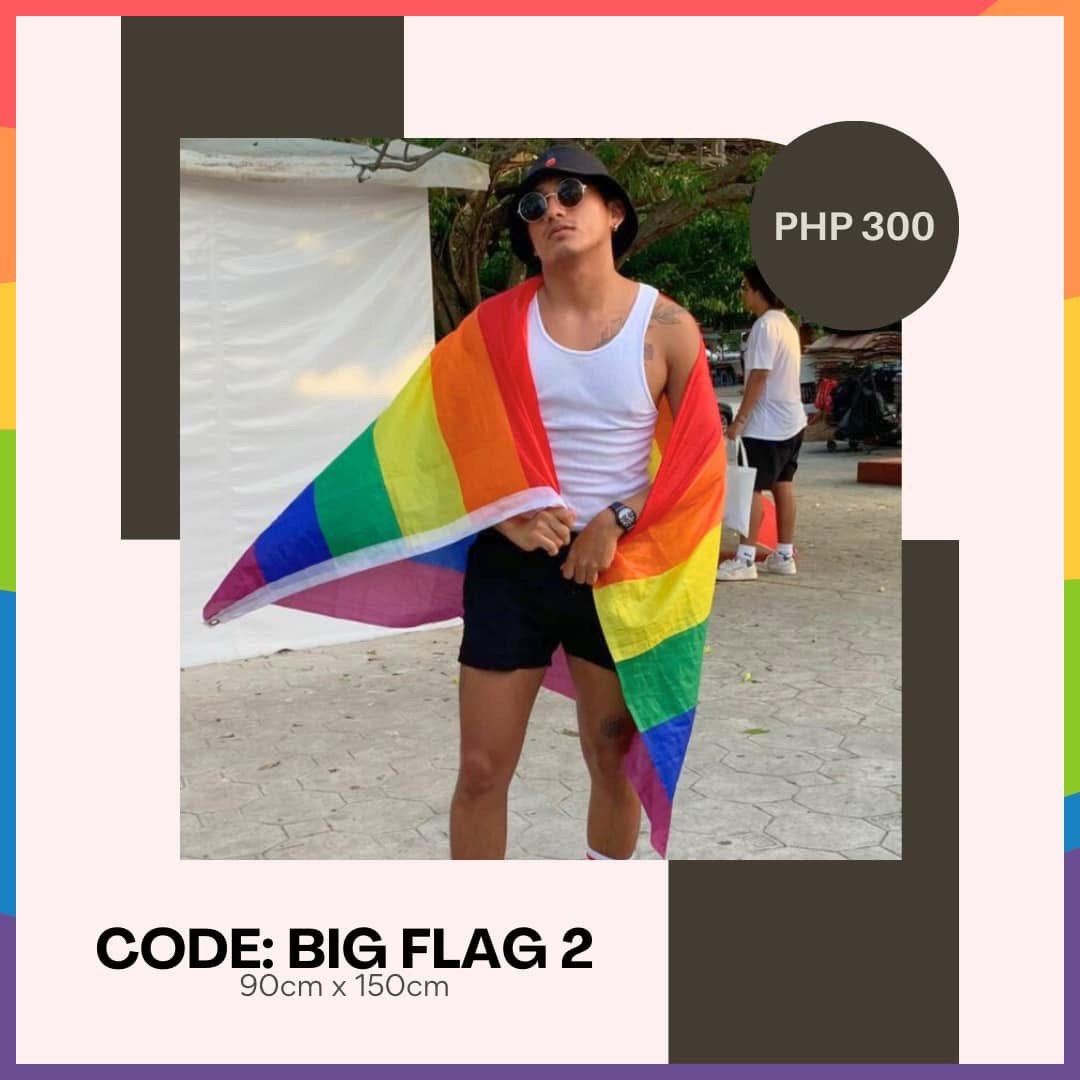 LGBTQ Rainbow Pride Flag (Category: Storybooks) located in Pasig City. Submitted by nglcbll (Listing ID 1349530723, Image 3). Description: 𝐖𝐀𝐕𝐄 𝐘𝐎𝐔𝐑 𝐂𝐎𝐋𝐎𝐑𝐒, 𝐄𝐌𝐁𝐑𝐀𝐂𝐄 𝐘𝐎𝐔𝐑 𝐏𝐑𝐈𝐃𝐄! Celebrate love and equality with our pride flags. Available in 𝘀𝗺𝗮𝗹𝗹 (14*21cm) and 𝗯𝗶𝗴 (60*90cm) (90*150cm) size! 🏳️‍🌈 💌 Send us a message to secure yours today! #ThePridePalette.