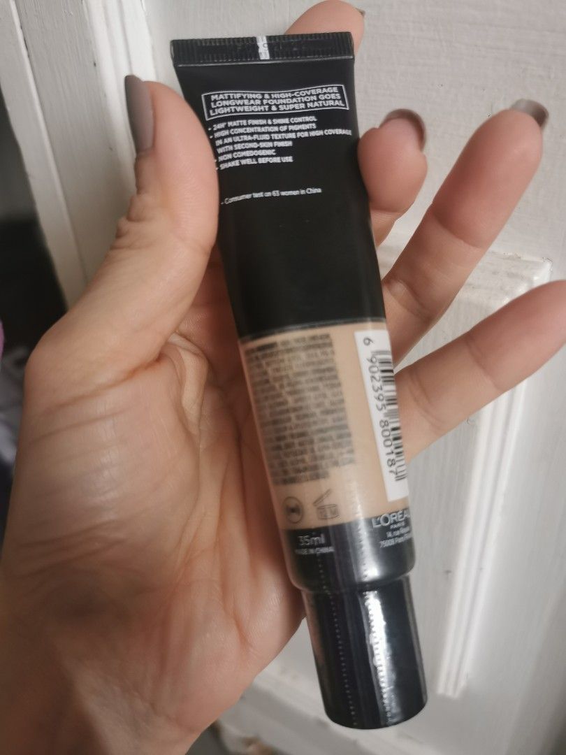 Loreal Infallible 24H matte cover (Category: Makeup) located in Manila. Submitted by kikaylux (Listing ID 1349379975, Image 2). Description: Loreal Paris SPF 20 PA+++ 147 Neutral Beige Matte finish shine control 35ml.