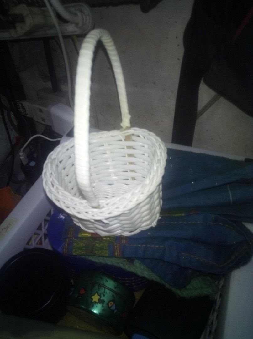 Mini Basket (Category: Storage Boxes & Baskets) located in Quezon City. Submitted by akosiluna44 (Listing ID 1349533650, Image 1). Description: mini Basket made of plastic and wood #minibasket #crafts #toybasket.