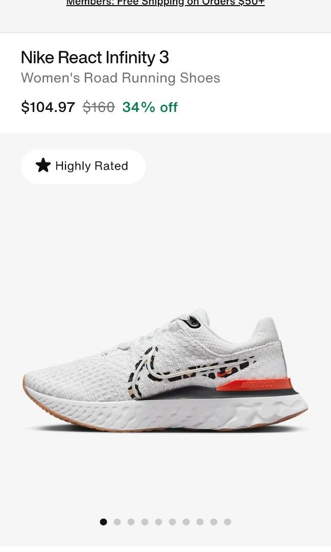 Nike React Infinity 3 （分類：波鞋）位於 Hong Kong。 由 shanghaidave 提交（商品編號 1349501967，圖片 1）。簡介： tag says womens 10 but really its a size 9。